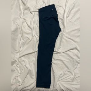 LuluLemon high rise Dark teal align 21” crop leggings, size 6